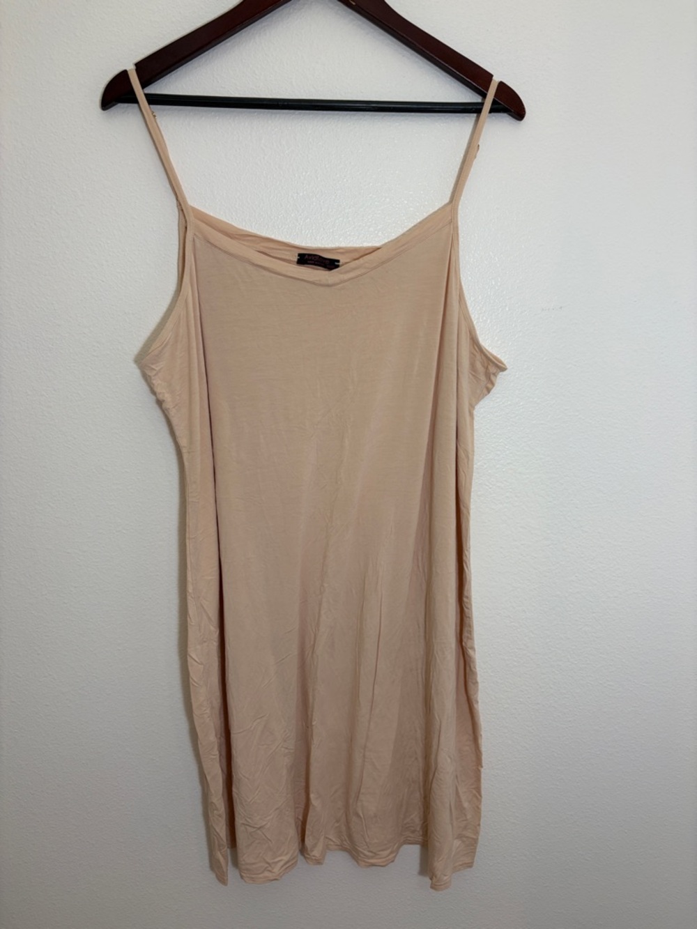Avid Love Spaghetti Strap Plus Size Versatile Neutral Slip Dress